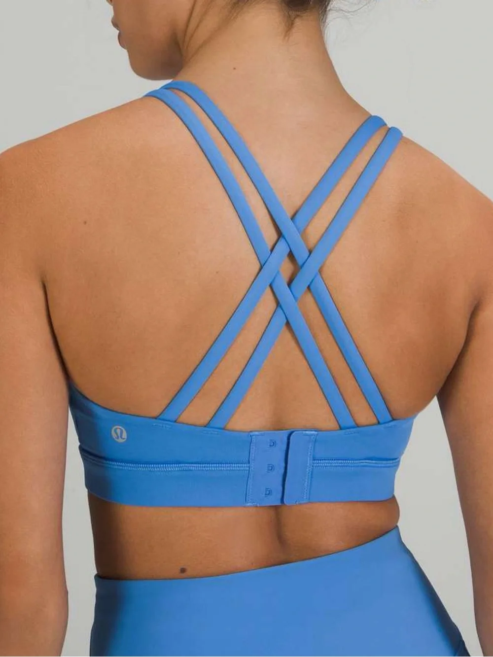 lululemon athletica Energy Adjustable Blue Strappy Crossback Sports Bra Size 10